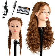 WeiRan front view of mannequin head showing full light brown hair benefit realistic practice