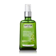 Weleda birch cellulite body oil front packaging shows bottle and label, clear natural benefit