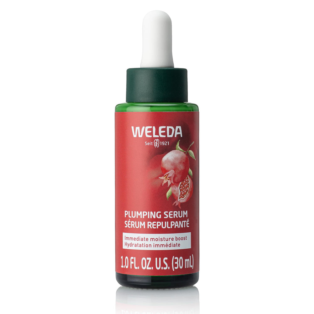 Weleda plumping serum front packaging showing bottle and label benefit