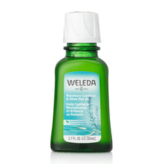 Weleda rosemary conditioning hair oil front packaging showing bottle and label for clear product identification
