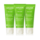 Weleda Skin Food Light front packaging showing three cream jars and clear labeling for fast hydration