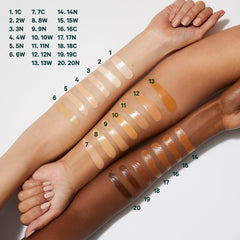 Well People concealer creamy texture swiped on skin showing blendable, hydrating finish