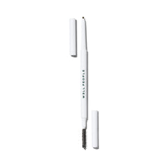 Well People brow pencil front view showing Deep Brown shade and portable design benefit