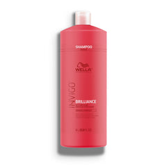 Wella Professionals Invigo Brilliance bottle front showing sleek design and color protection benefit
