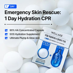 WELLAGE mixing action pouring ampoule onto capsule to activate fresh serum for immediate use