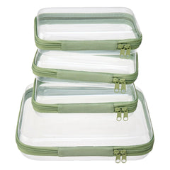 WELPIRT front view of clear zipper pouches showing organized visibility and protection