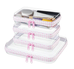 WELPIRT front view of set showing clear cases and neat organization benefit