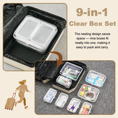 WELPIRT tall medium with all eight smaller pouches nested for space-saving