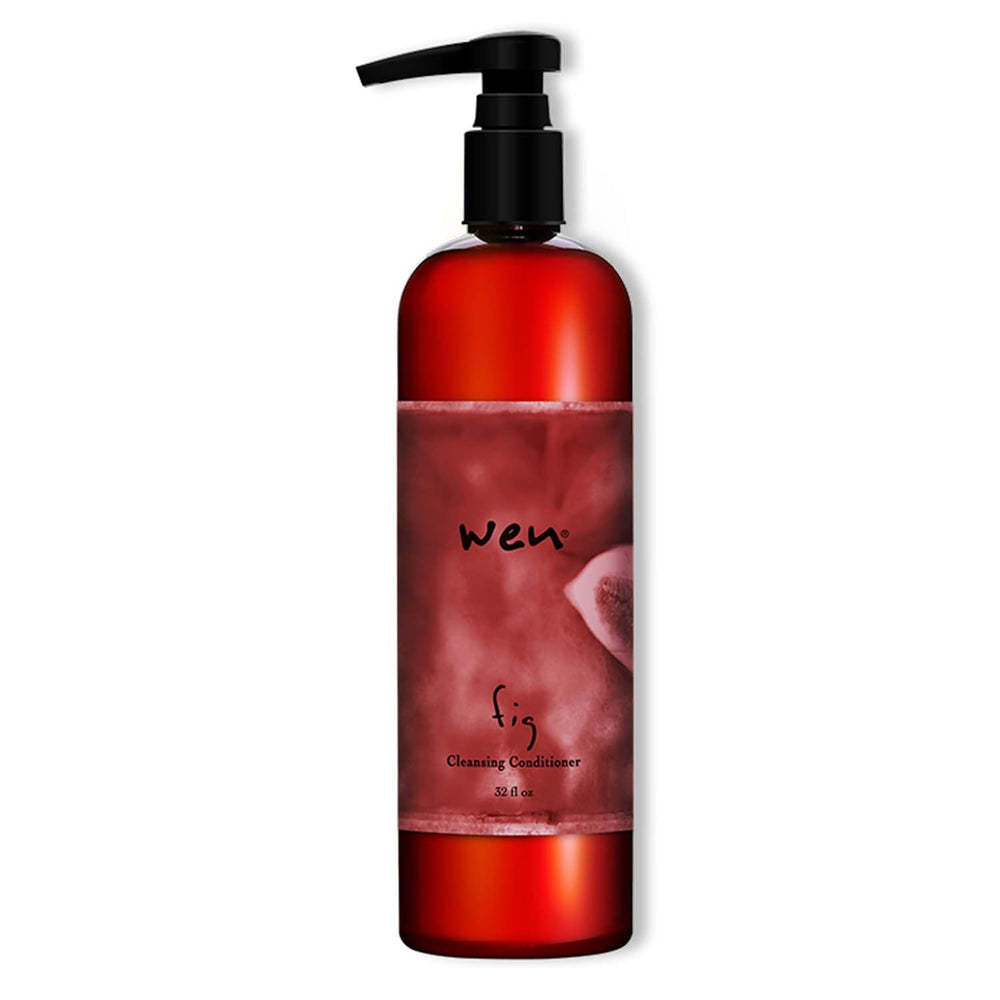 WEN by Chaz Dean front bottle view showing fig scent and 32 oz, clear product benefit