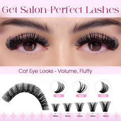 WENDY LASHES close-up of D-curl clusters highlighting soft texture