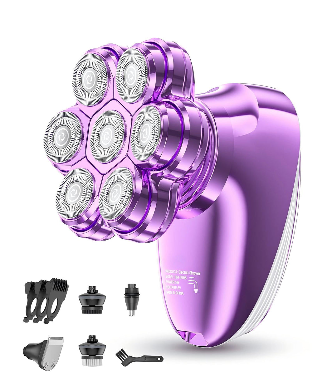 WEQOEE front view purple shaver showing compact design and travel-ready benefit