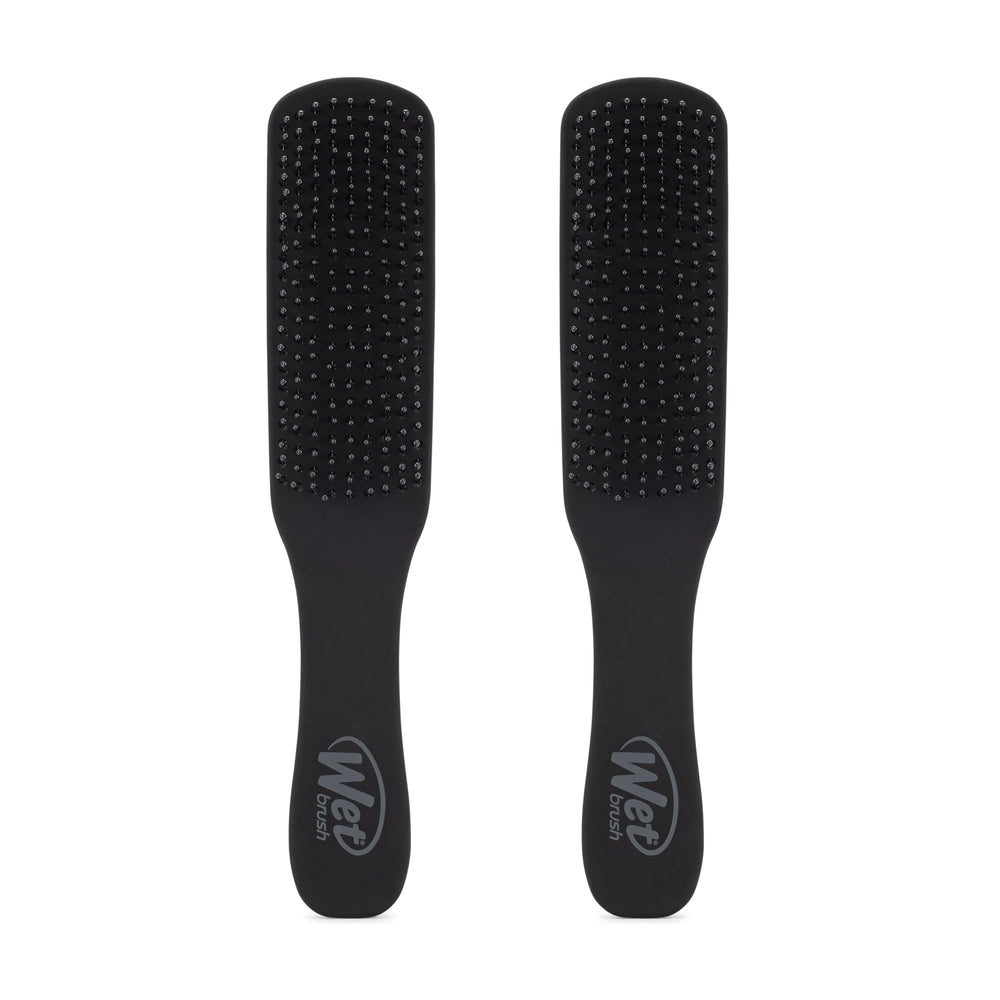 Wet Brush front view showing black detangler brush, gentle pain-free grooming
