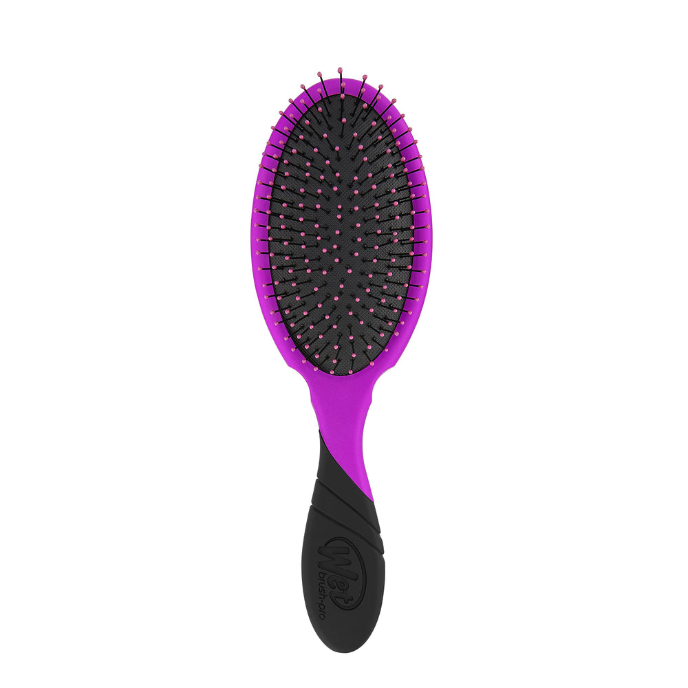Wet Brush Pro front view showing purple brush head and IntelliFlex bristles for gentle detangling