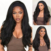 WIGNEE front view showing 26-inch yaki curly headband wig, natural length benefit