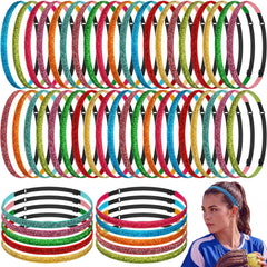 WILLBOND front view of ten glitter headbands shows colorful pack and easy selection