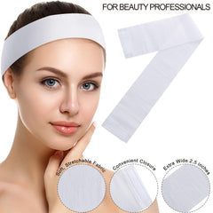 WILLBOND headband in use during facial showing hair kept away from skin