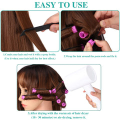 WILLBOND rods wrapped in hair illustrating easy styling and curl definition