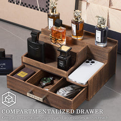 Wishtofly open drawer with compartments protecting watches and wallet