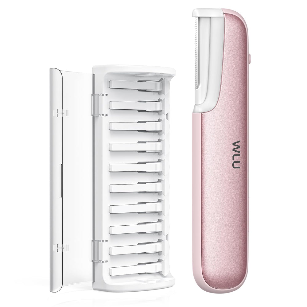 WLU dermaplane razor front view showing ergonomic grip and precise control