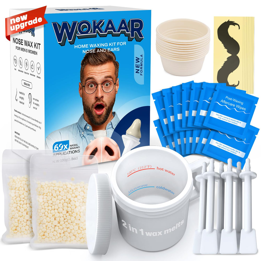 Wokaar front packaging showing full nose and ear wax kit benefits