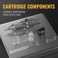 Wormhole Tattoo arranged cartridges showing mixed sizes for versatility