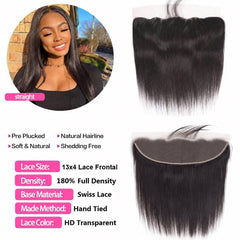 WOWQUEEN 13x4 HD lace frontal detail showing transparent lace blend and natural hairline benefit