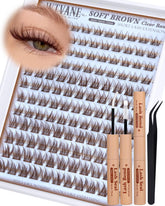 wtvane front packaging showing brown lash clusters and kit contents benefit easy identification
