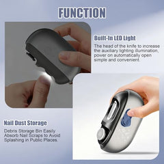 Wudmew removable debris chamber open to show tidy nail clipping collection