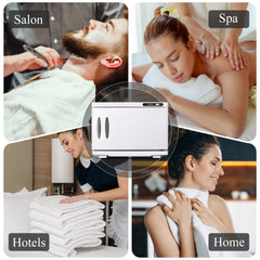 Wuissvnb warming towels inside unit in salon setting delivering ready warm towels