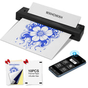 WXHOWXH front view showing compact wireless printer, highlights portability and easy setup