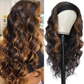 xccoco front view long wavy headband wig shows full coverage and instant styling benefit