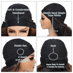 xccoco model wearing the 24 inch headband wig outdoors showing instant styled look benefit