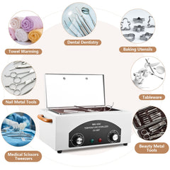 XESSCARE open chamber with metal tools inside demonstrating even dry heat sanitation benefit