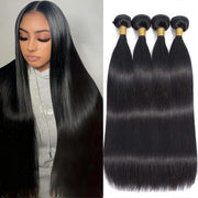 XIANYUN front view of straight human hair bundles showing neat packaging and benefit of ready-to-use