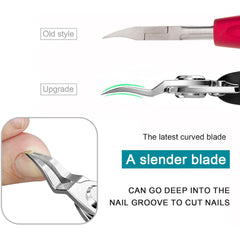 XIORRY close-up of curved blade showing sharp edge for precise cutting benefit cleaner trims