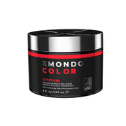 XMONDO bottle front view showing bold red shade and packaging benefits