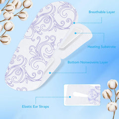 XPCARE worn on a resting model demonstrating eye relaxation and moist heat benefit