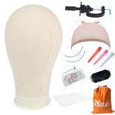 XTREND front view canvas mannequin head showing neutral display benefit