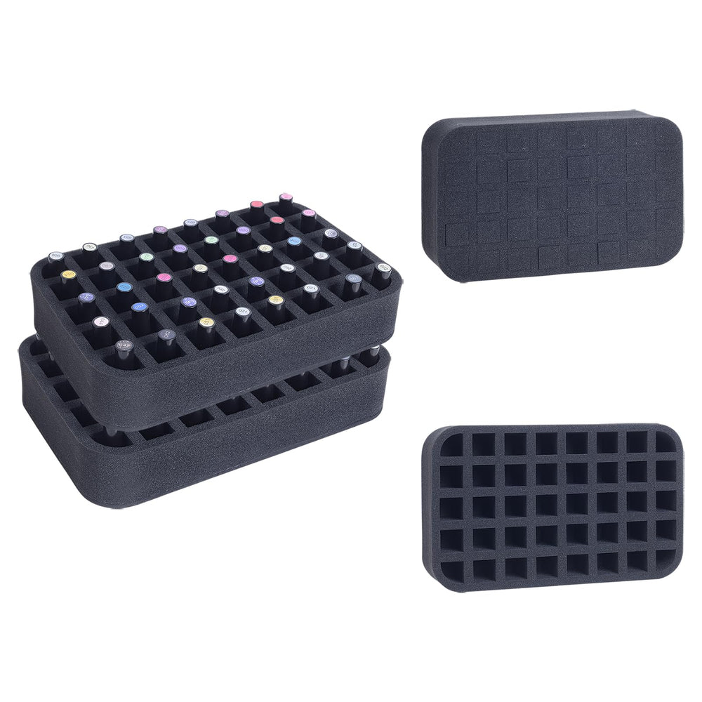 YAHOURWAT front view of two foam trays showing neat bottle organization and space saving