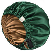 YANIBEST bonnet front view showing full coverage and soft satin finish benefit: protective sleep cap