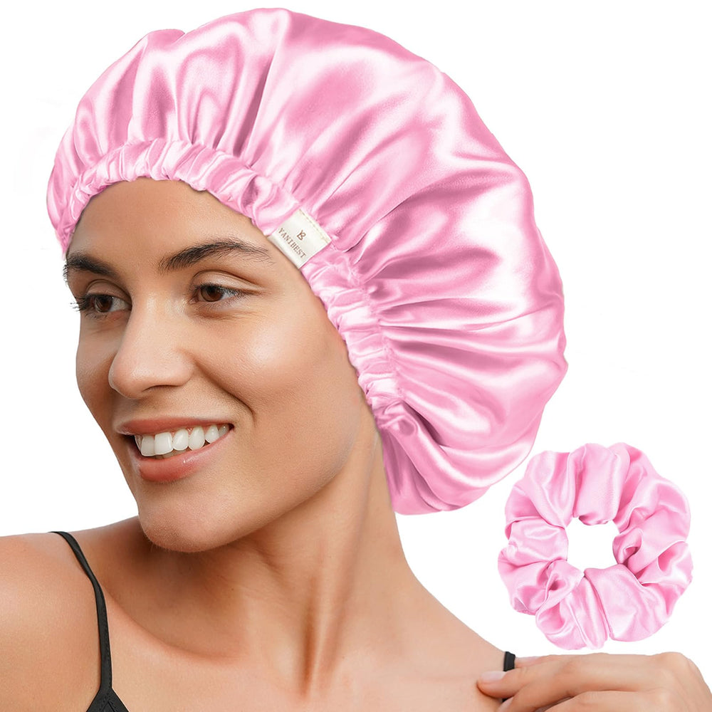 YANIBEST front view bonnet showing smooth shape and secure fit for overnight protection