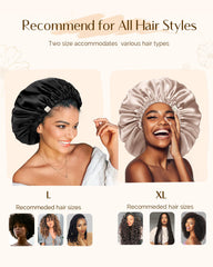 YANIBEST bonnet worn by model asleep preserving hairstyle overnight