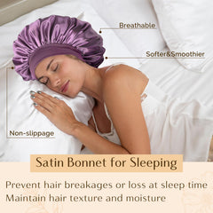 YANIBEST worn on woman in bed demonstrating overnight protection and reduced frizz