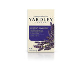 Yardley front packaging showing multibox pack and classic branding benefits calming scent