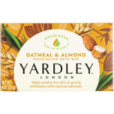Yardley front packaging showing six oat and almond bars benefit: clear product info