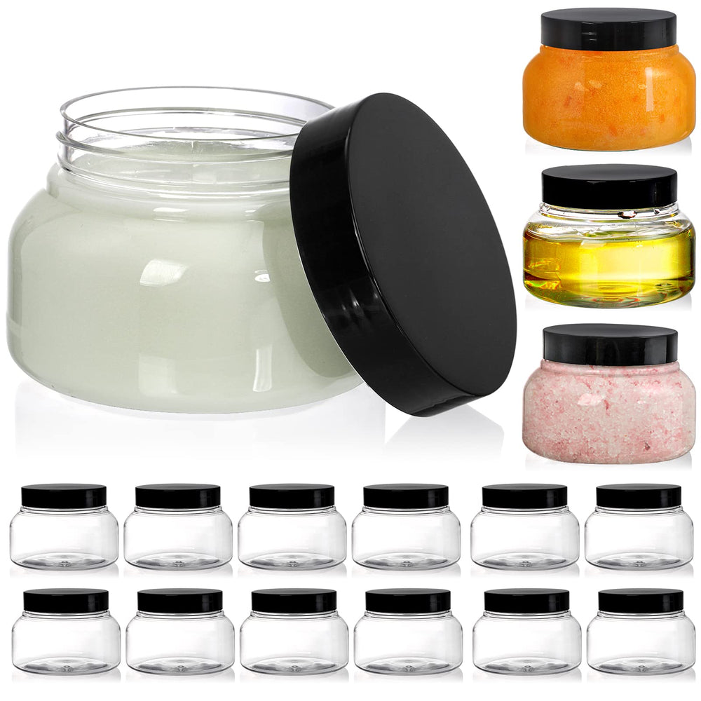 yarlung front pack shot showing 16 clear jars and black lids for organized storage