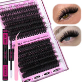 Yawamica front packaging showing complete lash cluster kit and tools for easy use