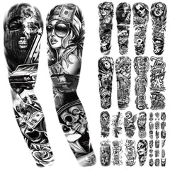 Yazhiji front packaging showing 46 waterproof tattoo sheets and vibrant artwork