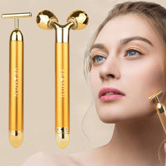 Yeamon front packaging showing golden 3D roller and T-shape for versatile care