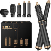 YeehaWhoo front view of multi hair styler showing sleek black gold finish and ergonomic handle for easy control